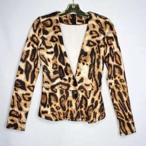 Animal Print Peplum Blazer